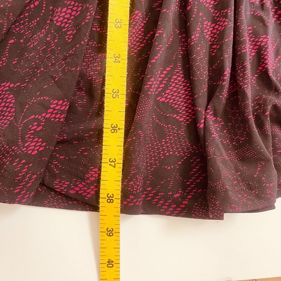 NWT Shape FX Dress S Pink Black Lace Ruched Fit Flare 3/4 Sleeve Built in Girdle - Picture 11 of 12